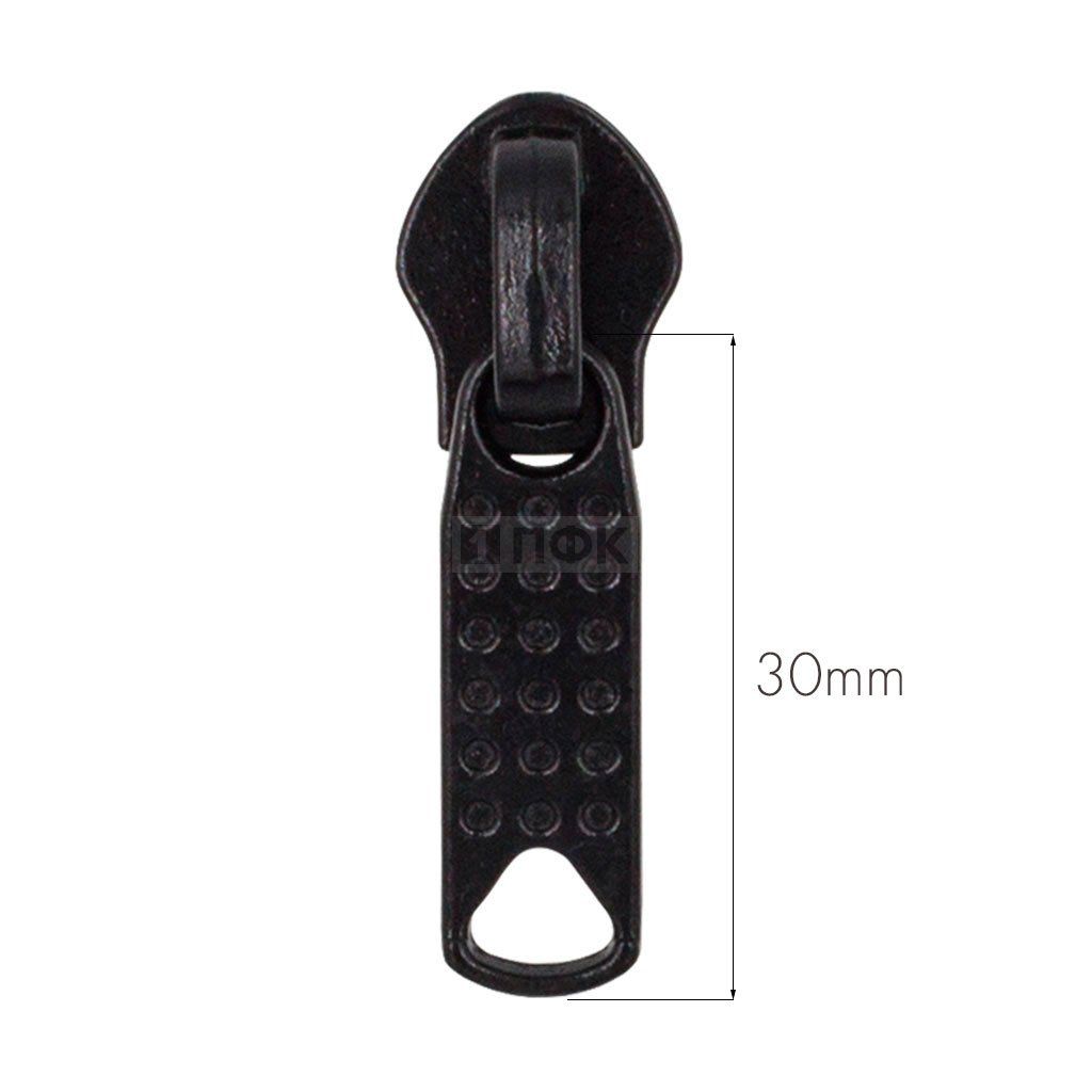 Бегунок для спиральной (витой) молнии тип 8 галант "18 точек" цв 322 черный (уп 500шт/5000шт)