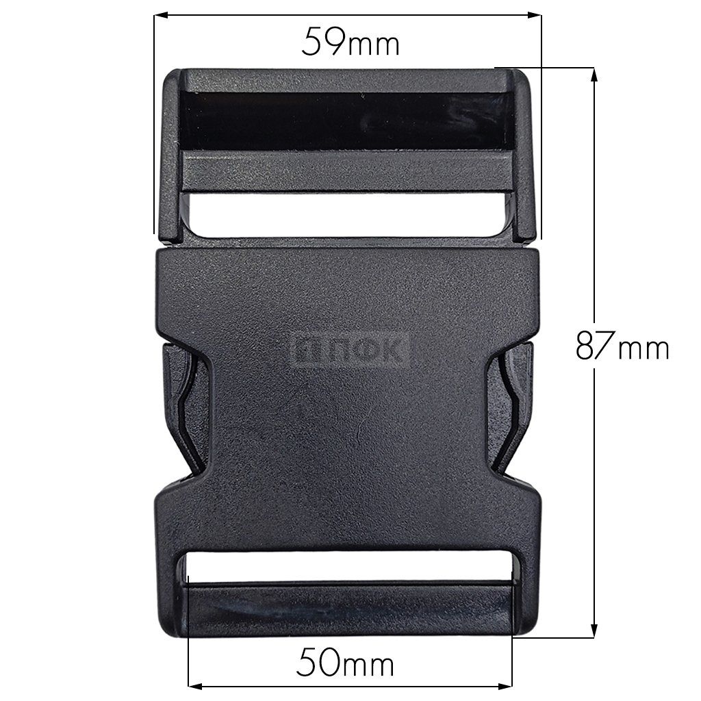 Фастекс (защелка-трезубец) ПП 50мм цв черный (уп 1020шт) — ПФКР Фастекс (защелка-трезубец) ПП 50мм цв черный (уп 1020шт)