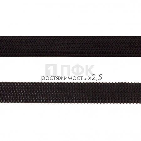 Резинка вязанная 10мм 3.7 гр/м цв черный (рул 40м/уп 200м)