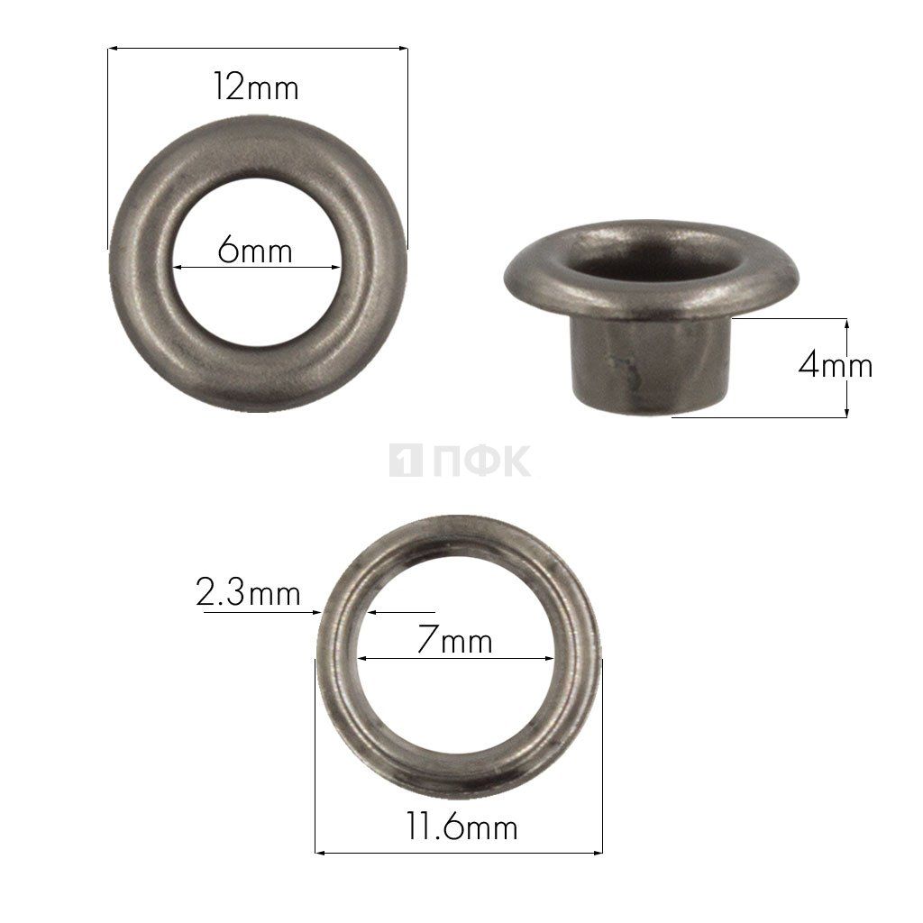 Люверсы №4 6мм сталь цв никель тем (уп 5000шт) — ПФКР Люверсы №4 6мм сталь цв никель тем (уп 5000шт)