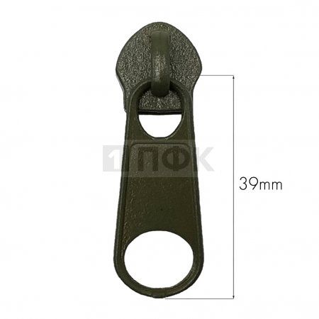 Бегунок для спиральной (витой) молнии тип 10 галант цв 328 хаки (уп 200шт/2000шт)