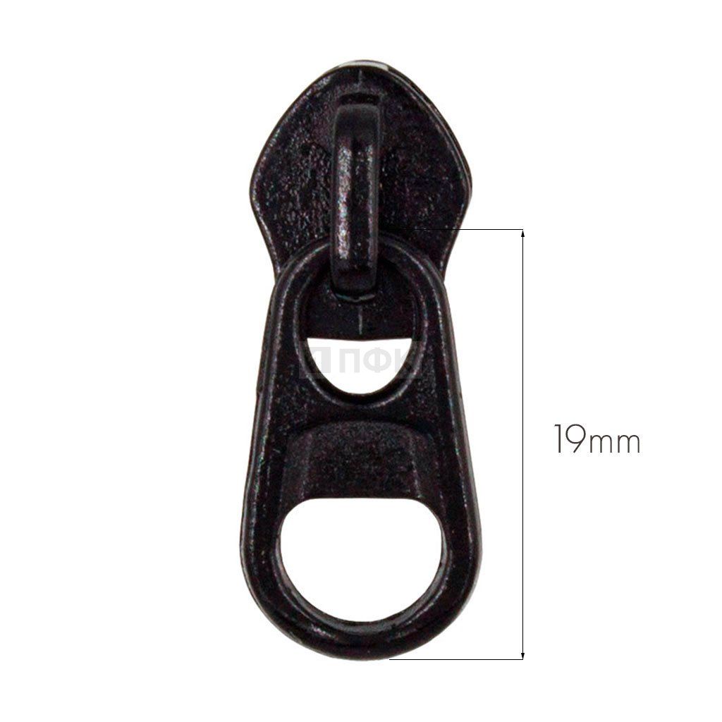 Бегунок для спиральной (витой) молнии тип 5 галант цв 322 черный (уп 1000шт/10000шт) арт.NR KKY