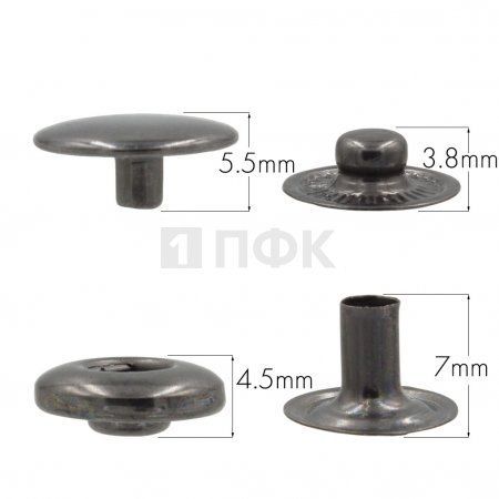 Кнопка для одежды 12,5мм Альфа нерж цв никель тем (уп 1440шт) BUTTONI 