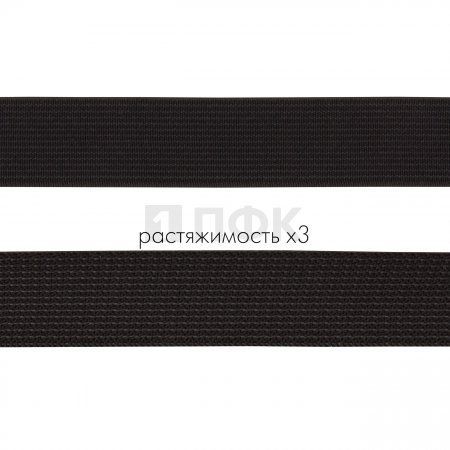 Резинка тканая 20мм 12,70 гр/м цв черный (уп 20м/800м) РБ