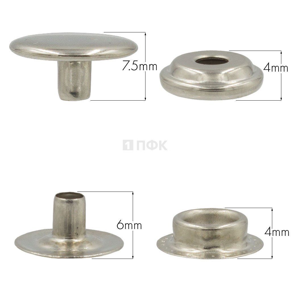 Кнопка для одежды 15мм №61 сталь цв никель (уп 720шт) STRONG