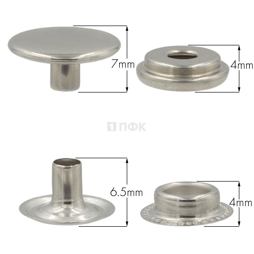 Кнопка для одежды 15мм №61 нерж цв никель (уп 720шт) NEW STAR
