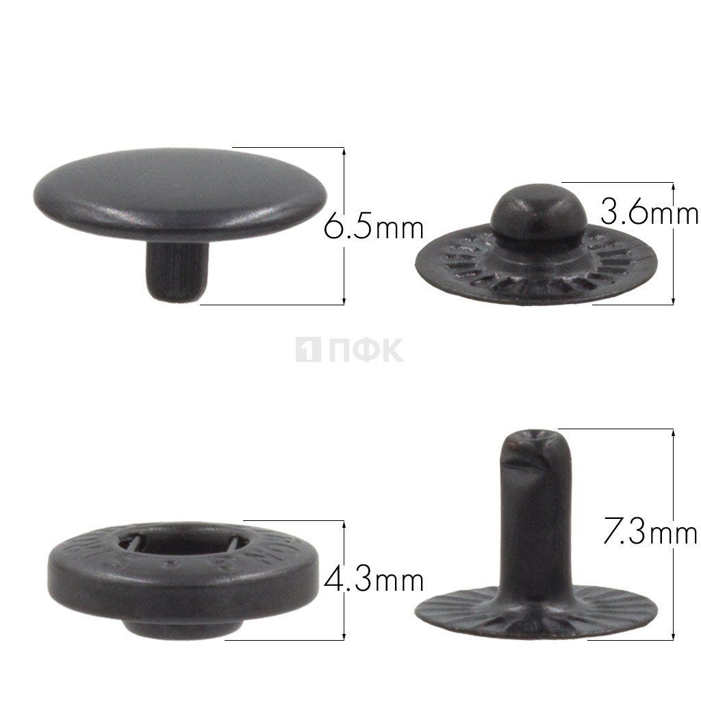 Кнопка для одежды 12,5мм Альфа сталь цв оксид (уп 1440шт) STRONG