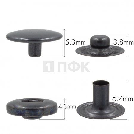 Кнопка для одежды 12,5мм Альфа нерж цв оксид (уп 1440шт) BUTTONI