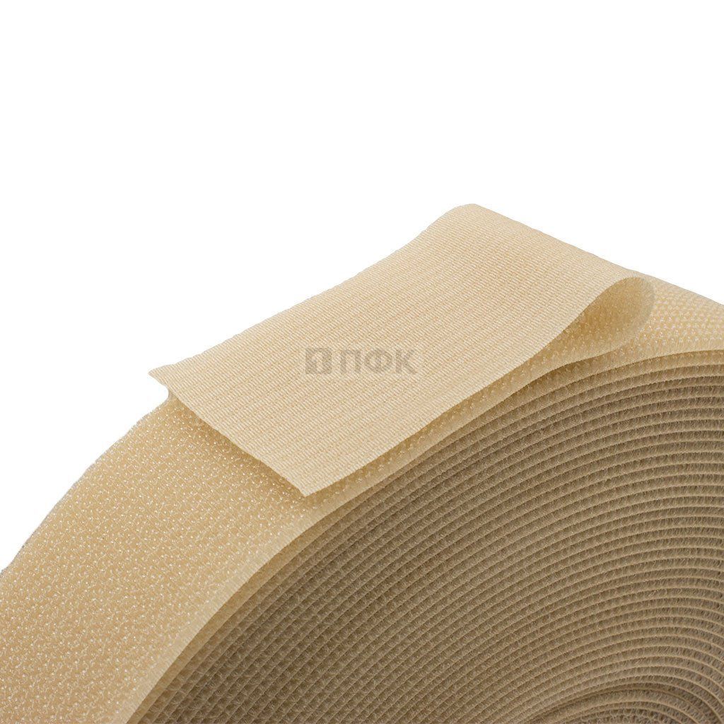 Лента контактная пришивная (липучка/велькро) ГИБРИДНАЯ "2в1" 50мм цв бежевый 126 (рул 25м/кор 500м) — ПФКР Лента контактная пришивная (липучка/велькро) ГИБРИДНАЯ "2в1" 50мм цв бежевый 126 (рул 25м/кор 500м)