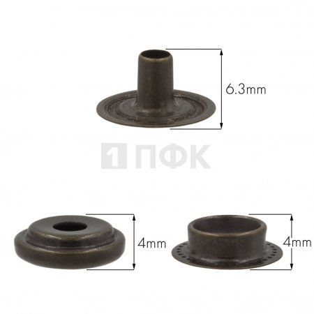 3 Части кнопки для одежды 15мм №61 латунь цв антик (уп 720шт) NEW STAR