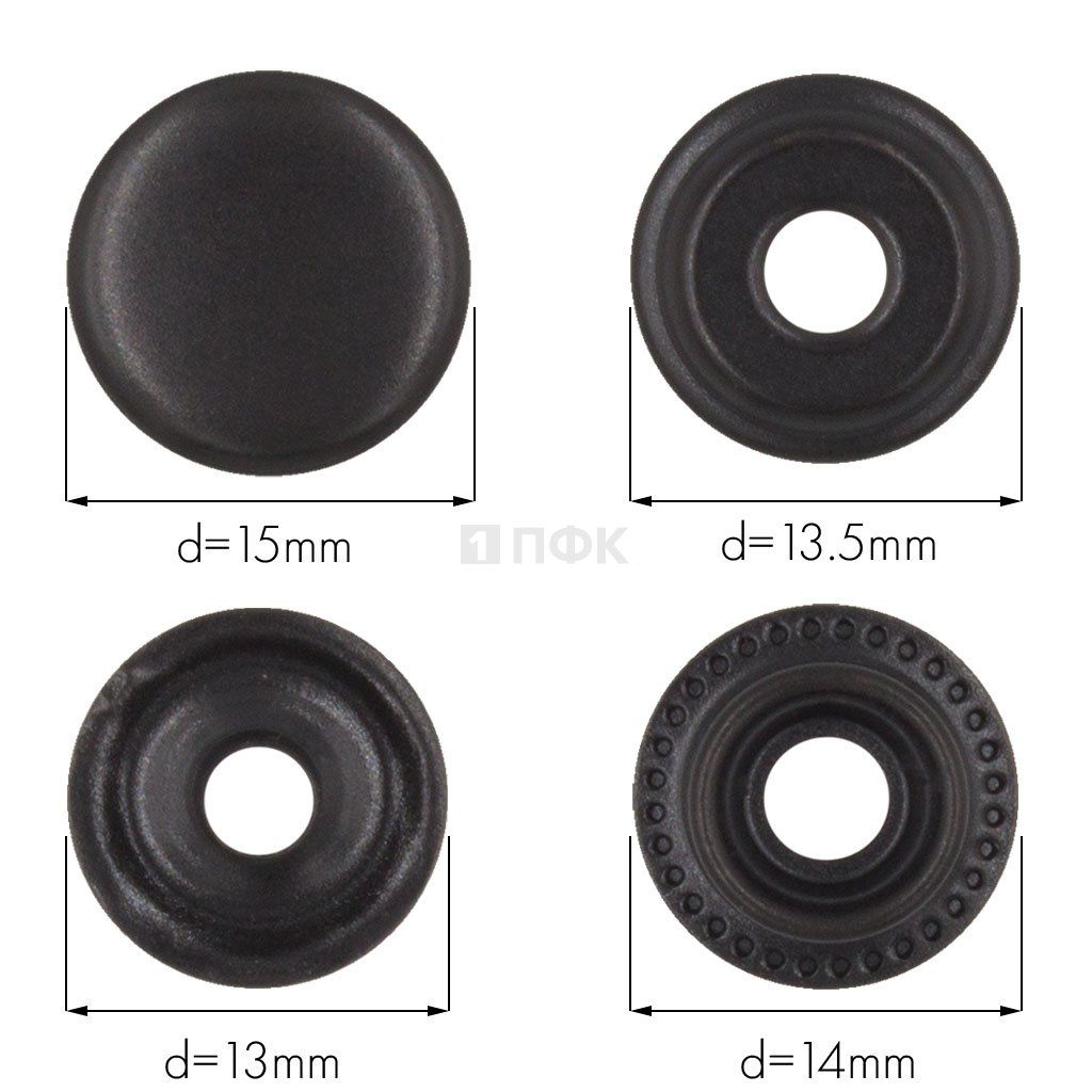 Кнопка для одежды 15мм №61 латунь цв оксид (уп 720шт) NEW STAR