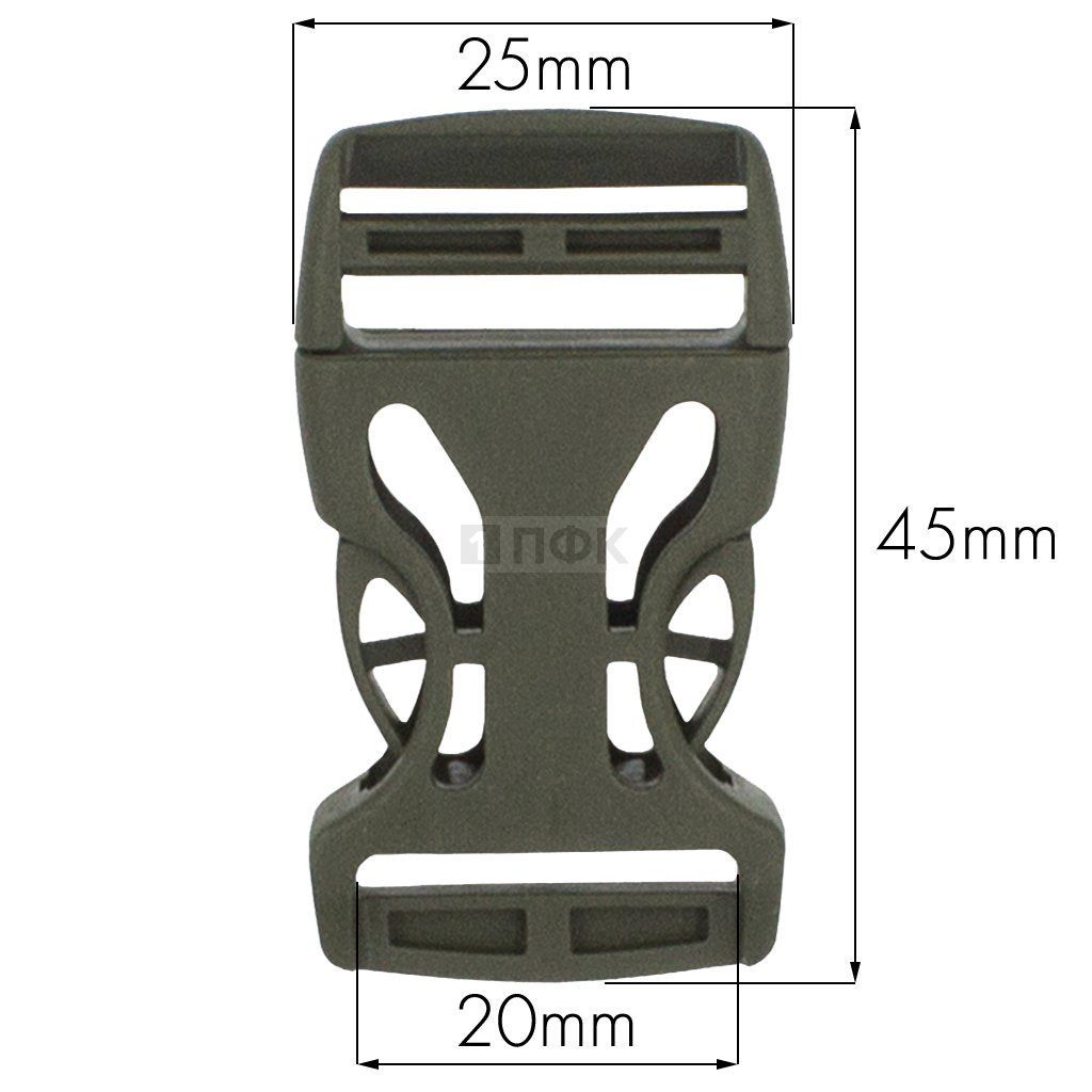 Фастекс Ф-20/3 (защелка-трезубец) ПП 20мм цв хаки (уп 1000шт) — ПФКР Фастекс Ф-20/3 (защелка-трезубец) ПП 20мм цв хаки (уп 1000шт)