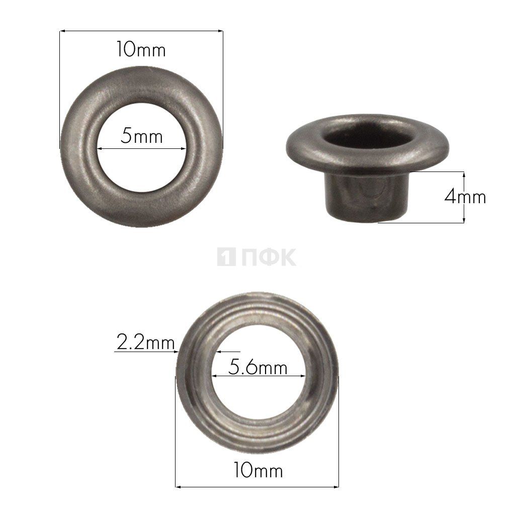 Люверсы №3 5мм сталь цв никель тем (уп 5000шт) — ПФКР Люверсы №3 5мм сталь цв никель тем (уп 5000шт)