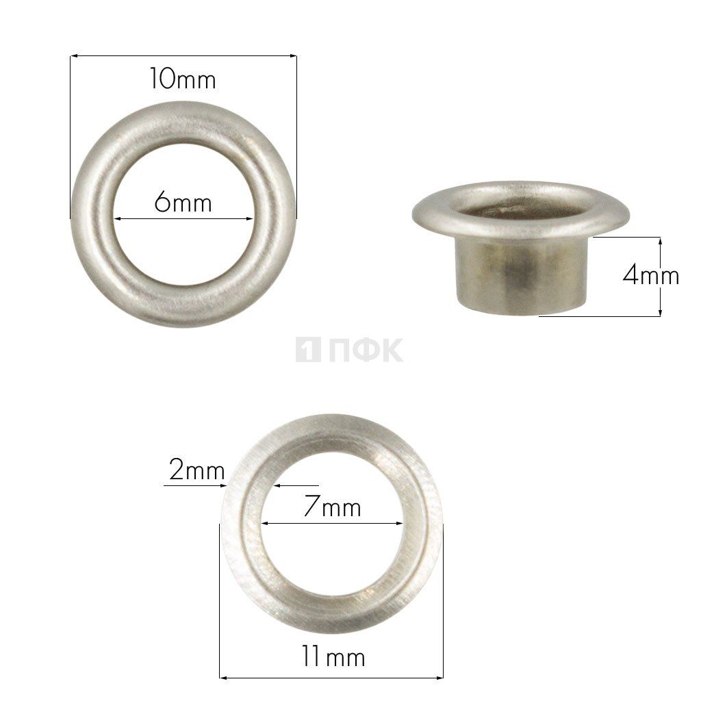 Люверсы №4 6мм сталь эконом цв никель (уп 5000шт/100000шт) — ПФКР Люверсы №4 6мм сталь эконом цв никель (уп 5000шт/100000шт)