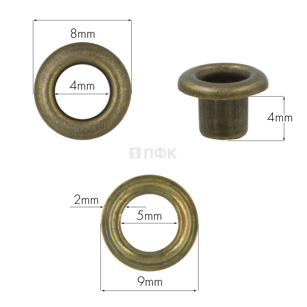 Люверсы №2 4мм сталь эконом цв антик (уп 5000шт/200000шт) — ПФКР Люверсы №2 4мм сталь эконом цв антик (уп 5000шт/200000шт)