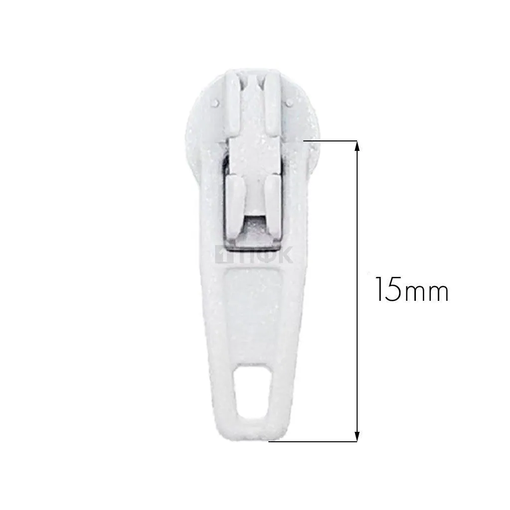 Бегунок для спиральной (витой) молнии тип 3 автомат цв 101 белый (уп 2500шт/25000шт) 1гр