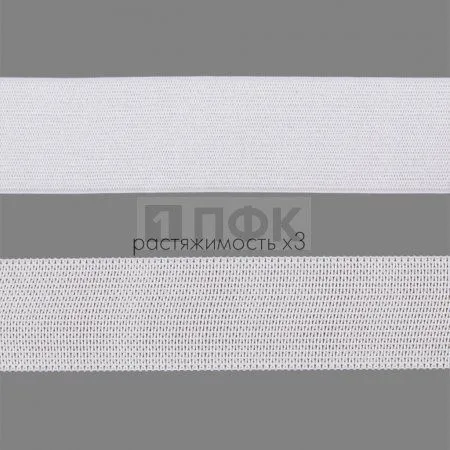 Резинка вязанная 30мм 11.1 гр/м цв белый (рул 40м/уп 400м)