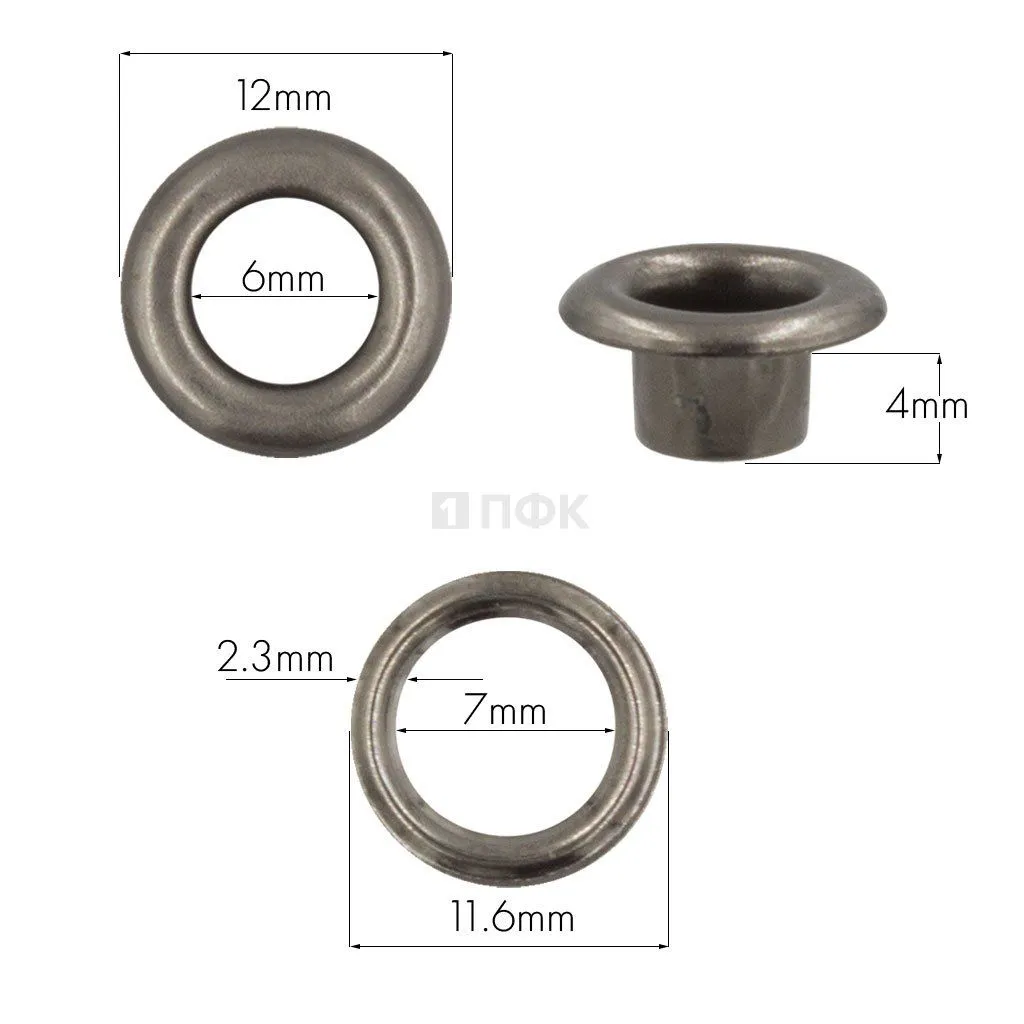 Люверсы №4 6мм нерж цв никель тем (уп 5000шт) 