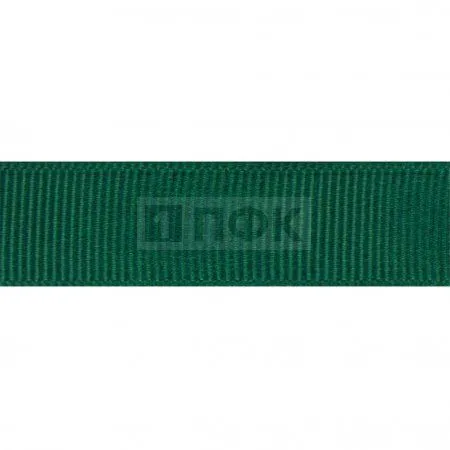 Лента репсовая (тесьма вешалочная) 15мм цв зеленый тем (уп 50м/1500м)
