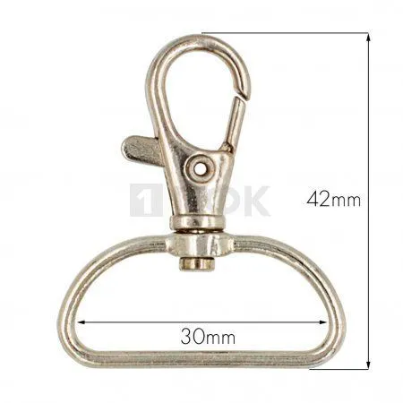 Карабин 30мм металл поворотный цв никель (уп 200шт) 