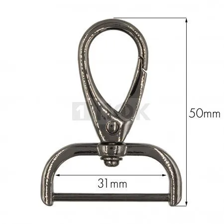 Карабин 30мм 13326 металл поворотный цв никель темный (уп 145шт)
