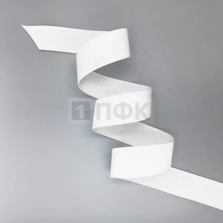 Резинка вязанная 25мм 7.5 гр/м цв белый (рул 40м/уп 480м)