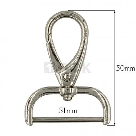 Карабин 30мм 13326 металл поворотный цв никель (уп 145шт)