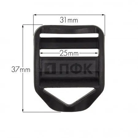 Пряжка-крыло трехщелевая WH-25 ПА 25мм цв черный (уп 1000шт)
