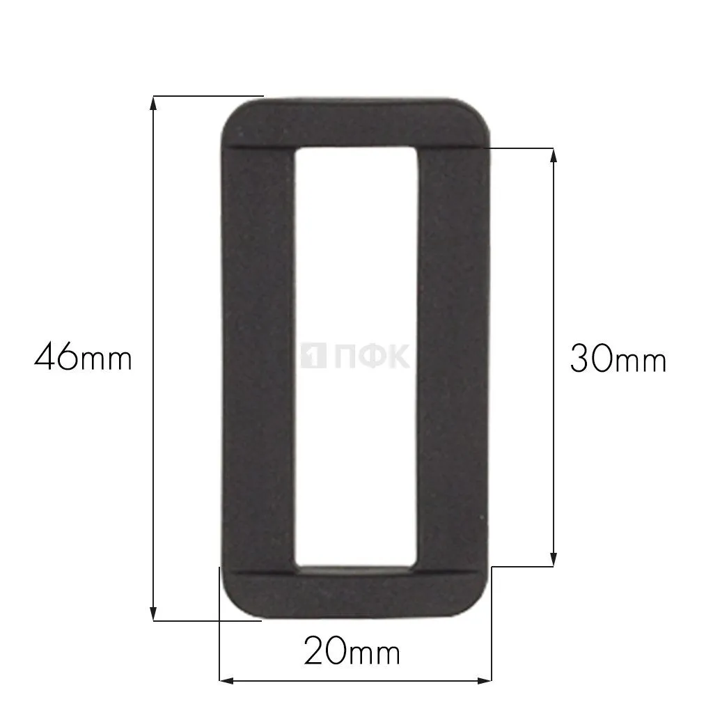 Пряжка-рамка пластик 30мм ПП цв черный (уп 1000шт/10000шт) ПФК