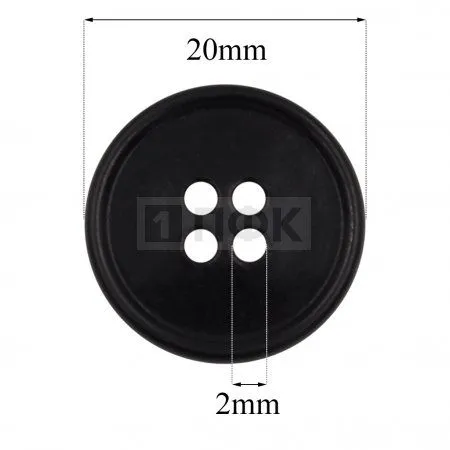 Пуговица КЛ 20-4 ПА 20мм цв черный (уп 1000шт)