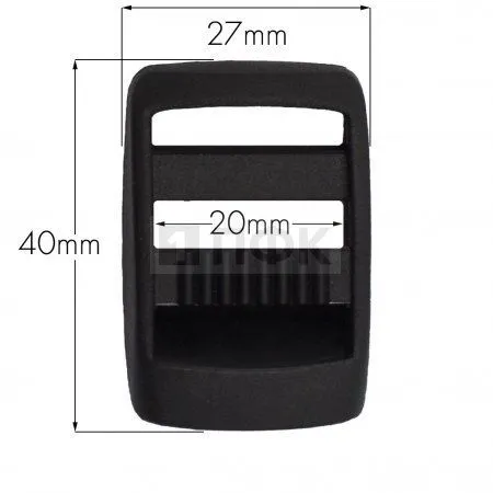 Пряжка-крыло трехщелевая К-20 ПП 20мм цв черный (уп 1000шт/10000шт) 