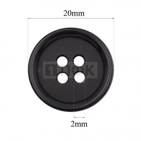 Пуговица 51400-20 ПА 20мм цв черный (уп 1000шт)