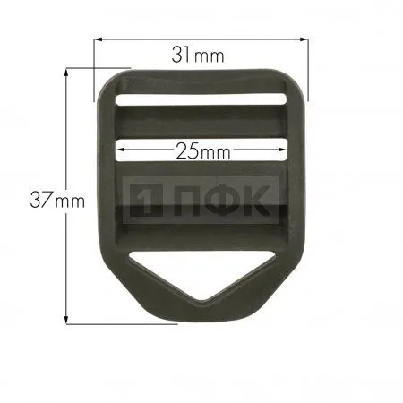 Пряжка-крыло трехщелевая WH-25 ПА 25мм цв хаки (уп 1000шт)