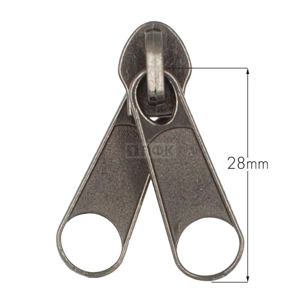 Бегунок для спиральной (витой) молнии тип 5 галант цв никель тем (уп 1000шт/10000шт) ДВОЙНОЙ 3,3гр