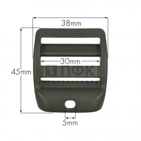 Пряжка-крыло трехщелевая U-30 ПП 30мм цв хаки (уп 1000шт)