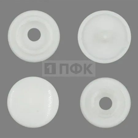 Кнопка пластиковая 10мм цв белый (уп 1440шт) Турция