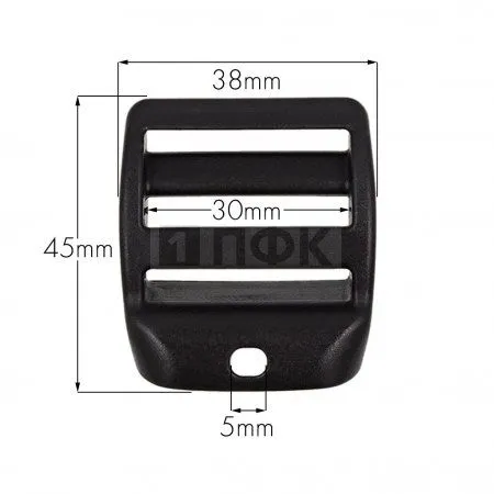 Пряжка-крыло трехщелевая U-30 ПП 30мм цв черный (уп 1000шт)