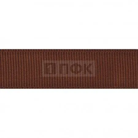 Лента репсовая (тесьма вешалочная) 15мм цв коричневый (уп 50м/1500м)